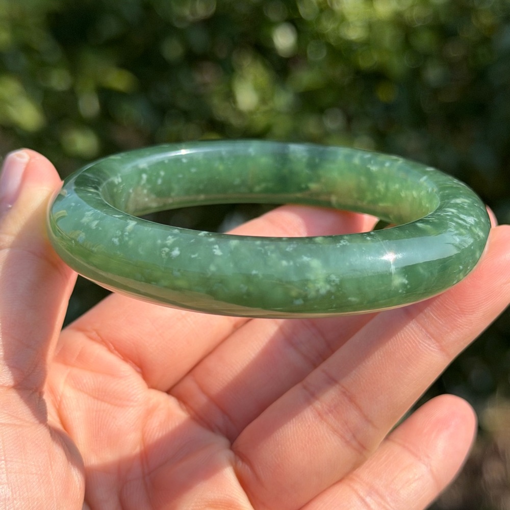 58.5mm inner diameter dark green Xiuyu jade bangle 1202